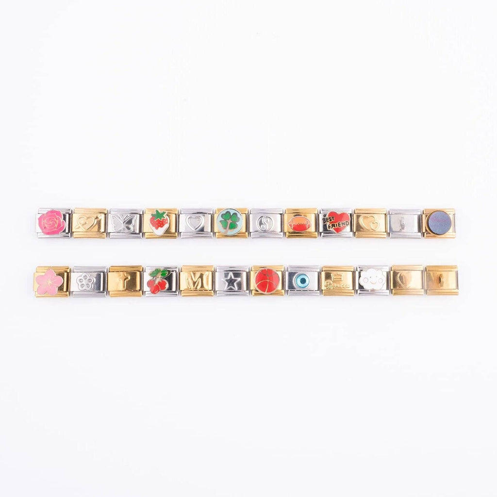 18K Gold PVD Stainless Steel Charm Connector Italian Charm