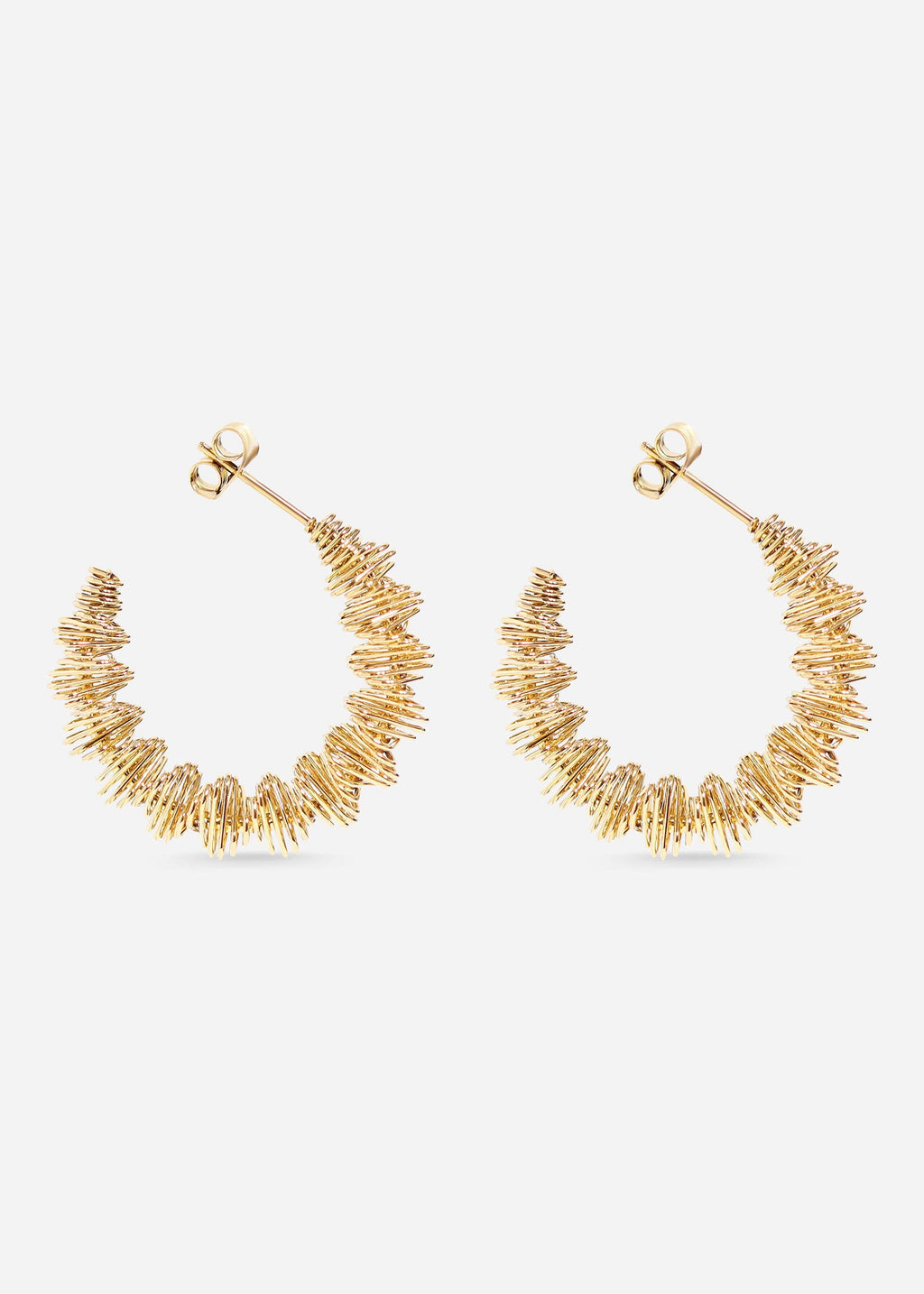 18K Gold PVD Stainless Steel Wired Statement Hoop Earrings