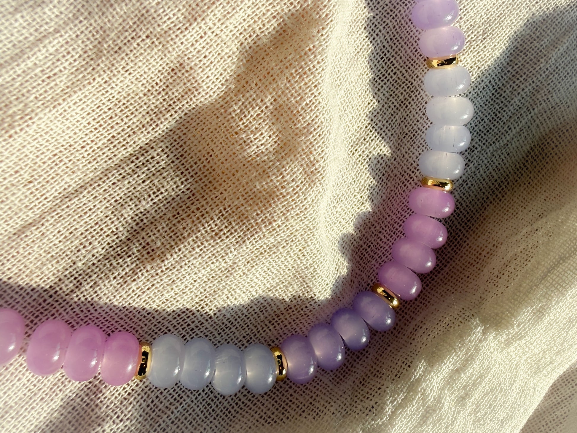 Handmade Glass Rondelle Beaded Necklace