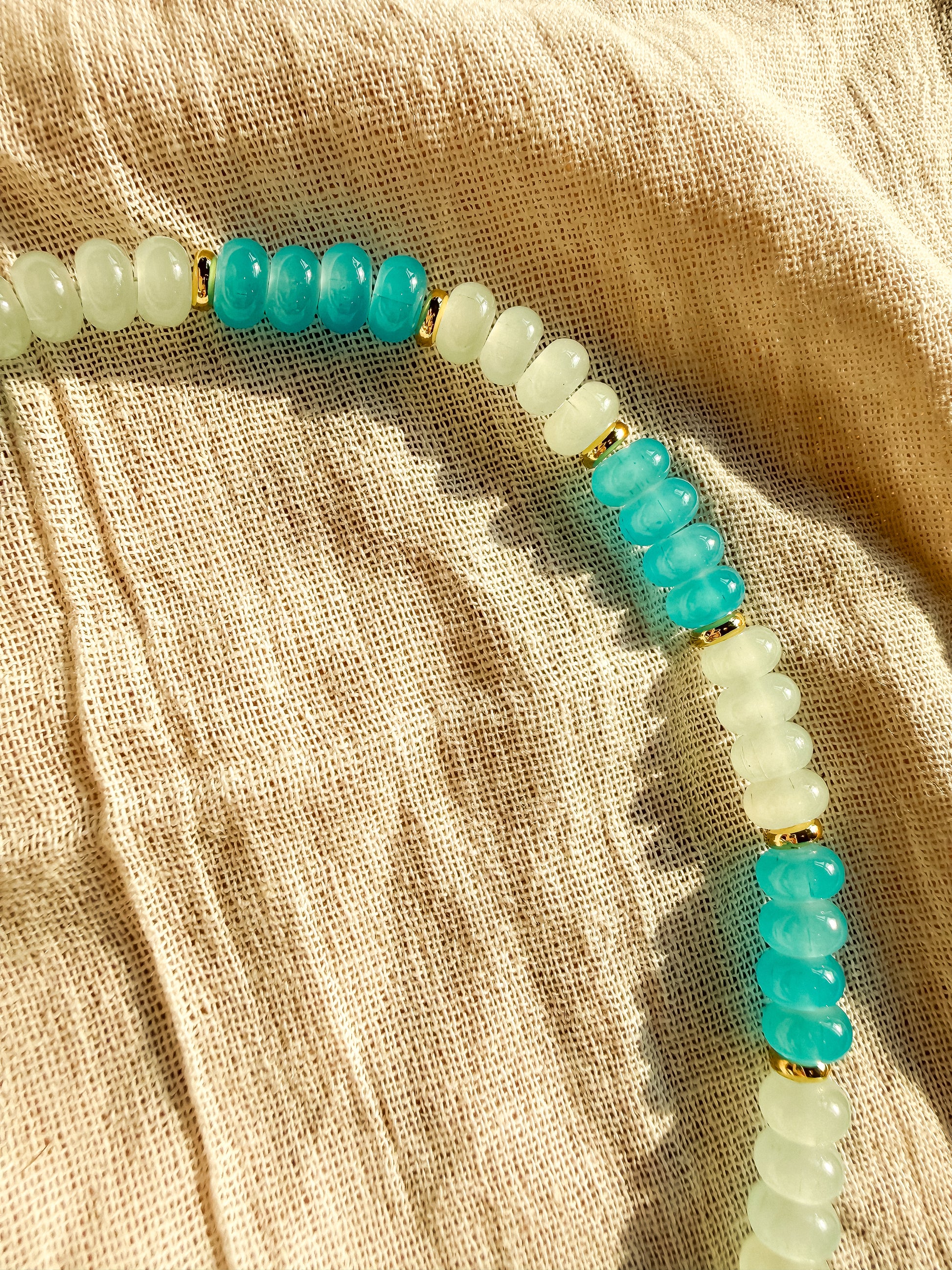 Handmade Glass Rondelle Beaded Necklace