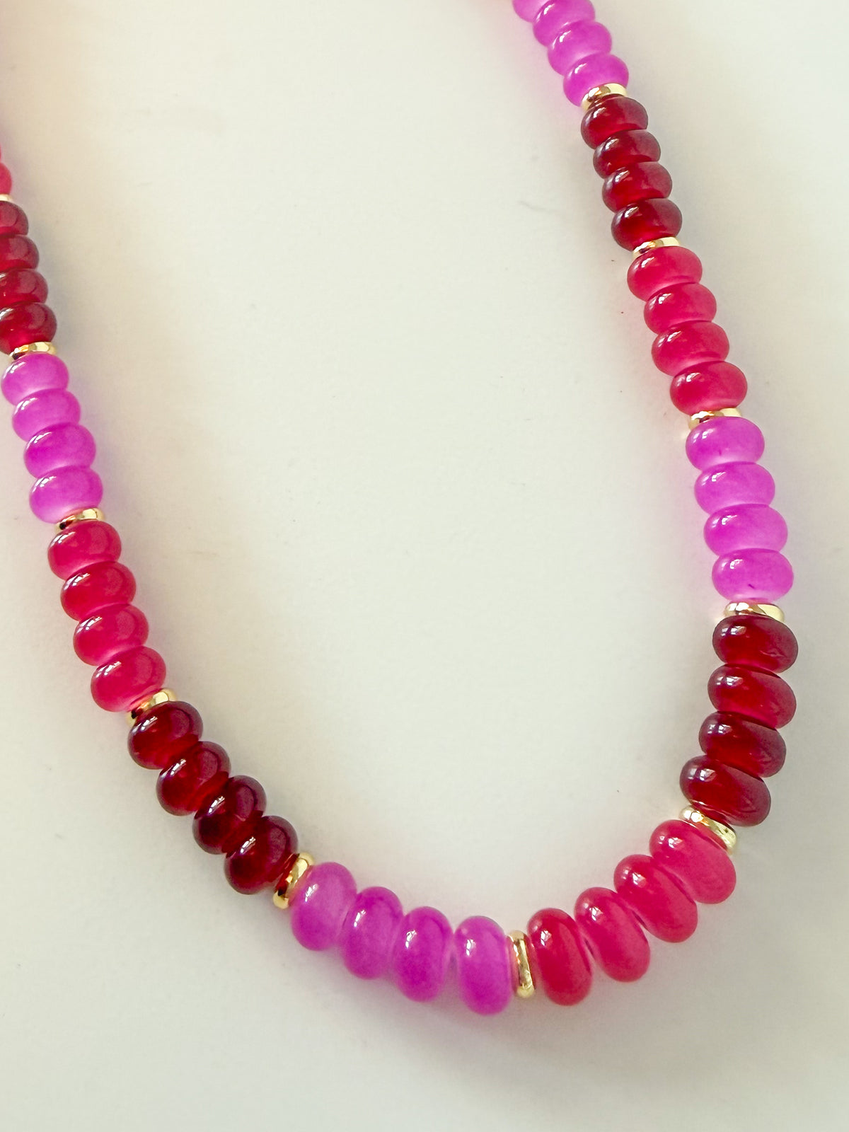 Handmade Glass Rondelle Beaded Necklace