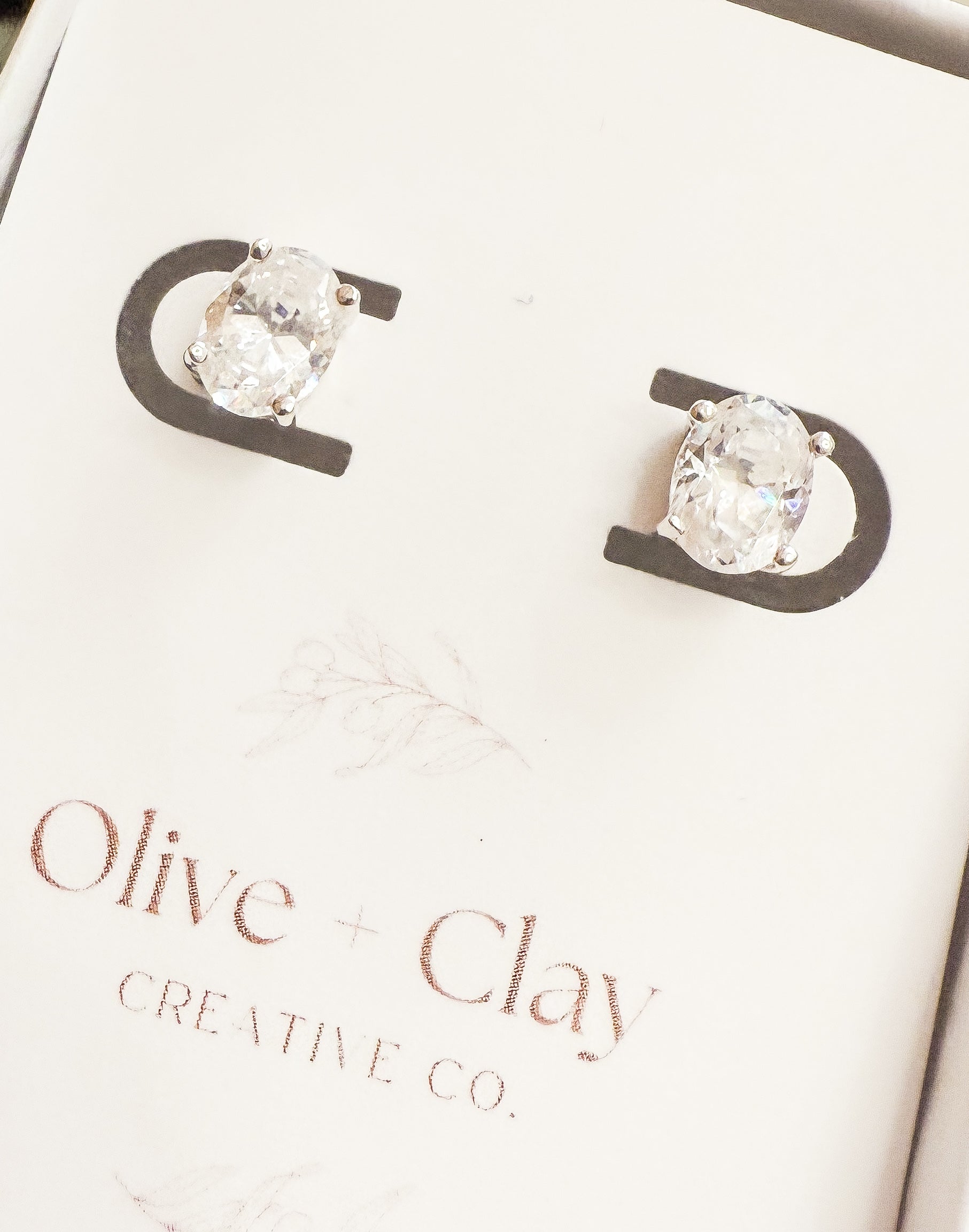 Oval Sterling Silver Earring Pair