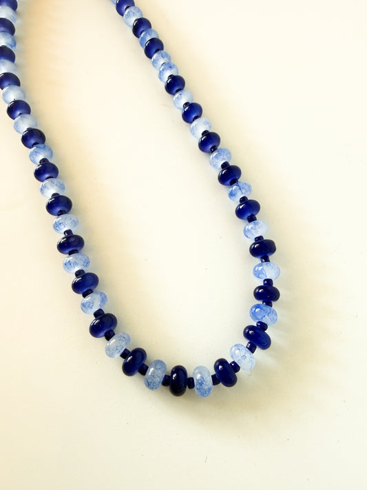 Handmade Glass Rondelle Beaded Necklace