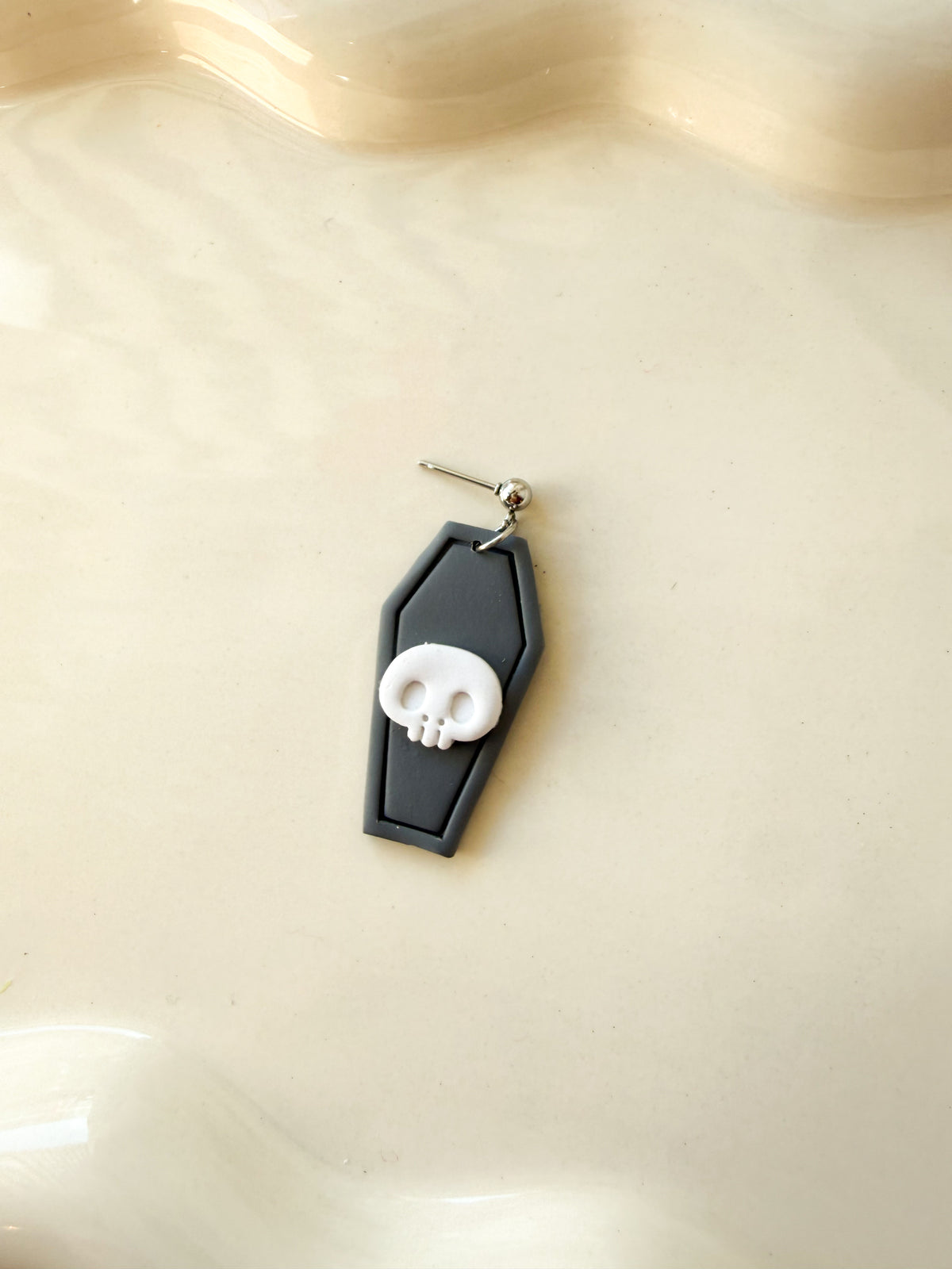 Coffin Skull Polymer Clay Earrings