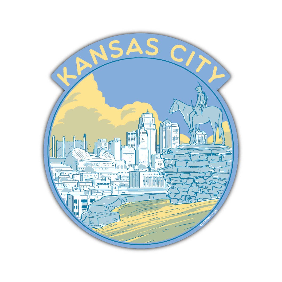 Kansas City Circle Sticker/Magnet