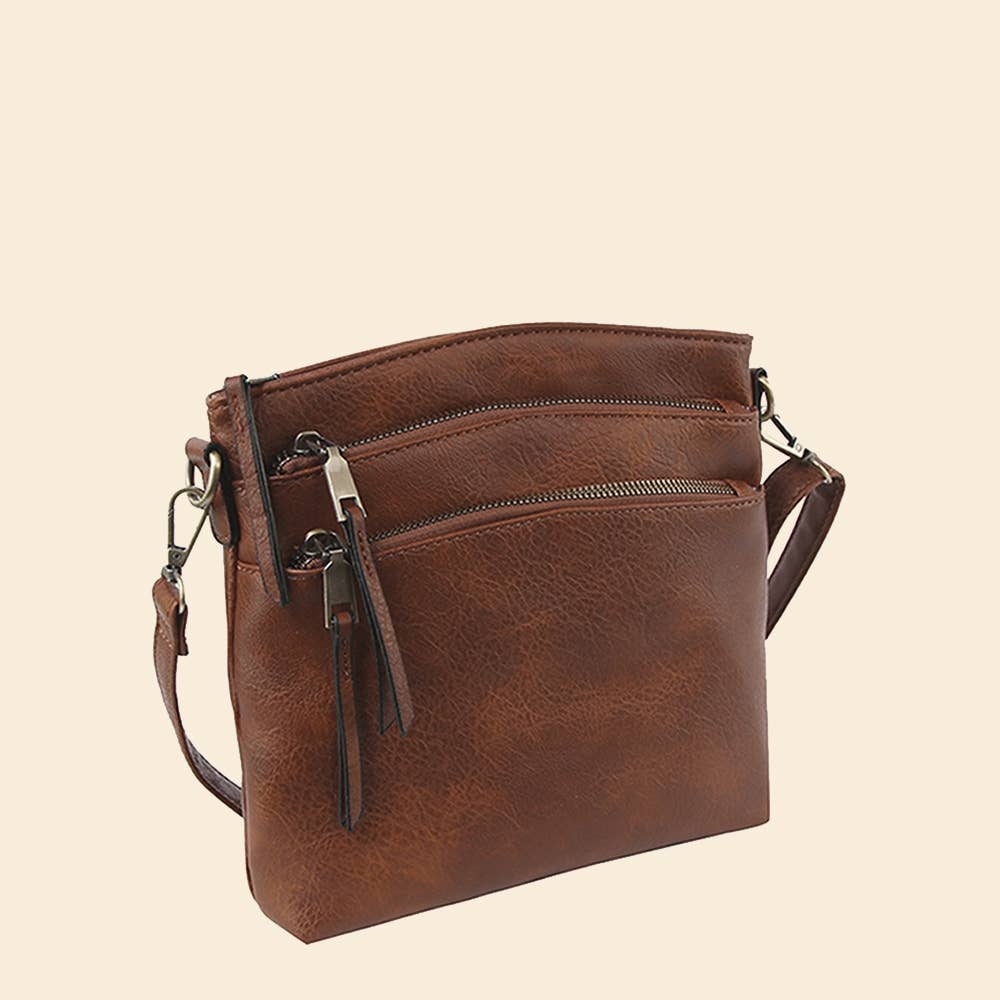 Multi Zip Pocket Crossbody Bag
