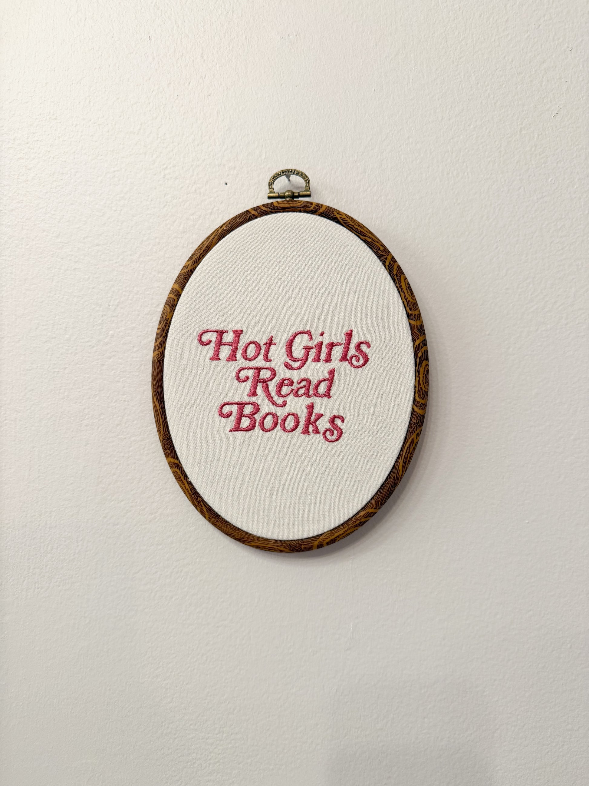Hot Girls Read Books Handmade Embroidery Decor