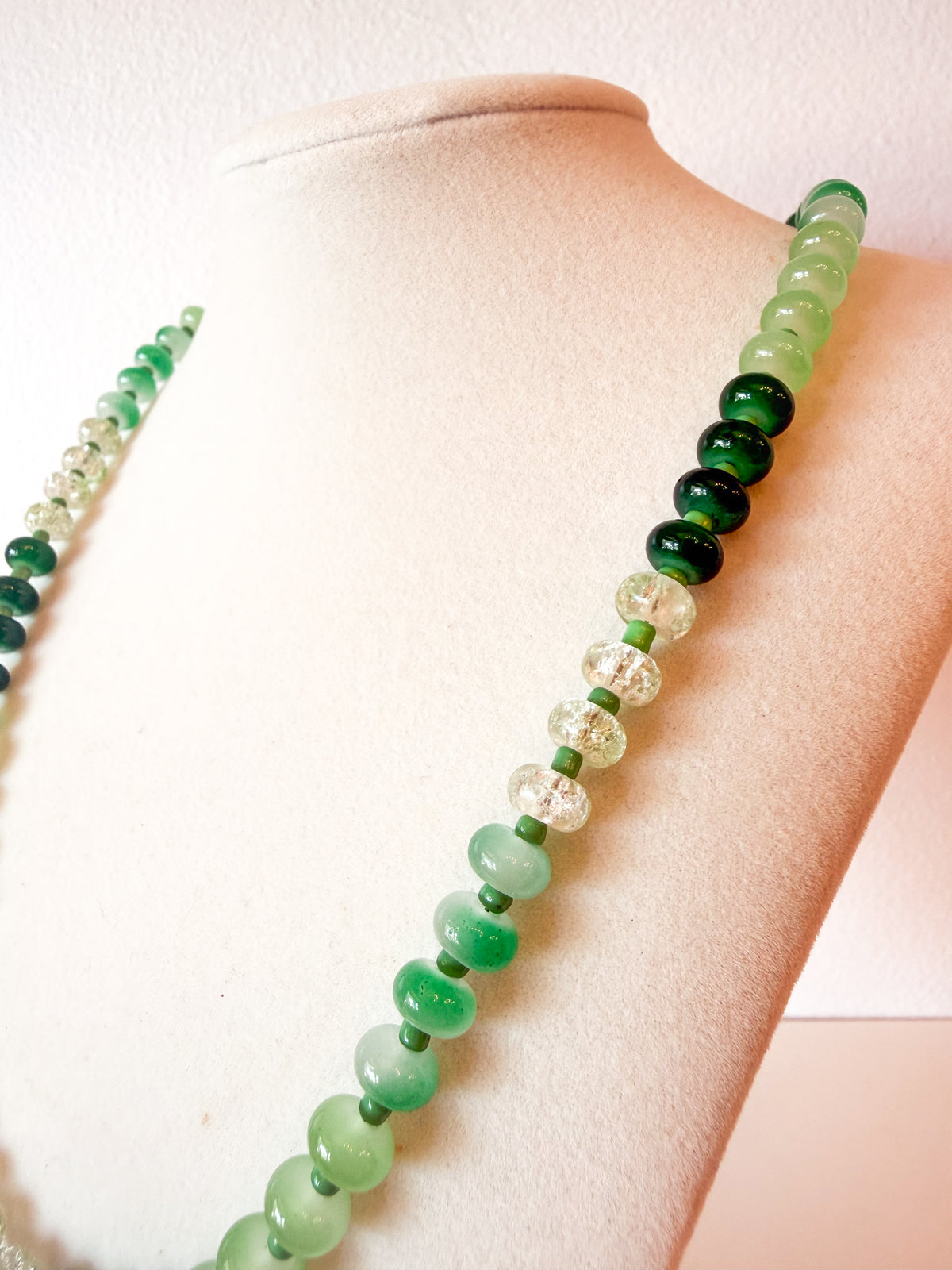 Handmade Glass Rondelle Beaded Necklace
