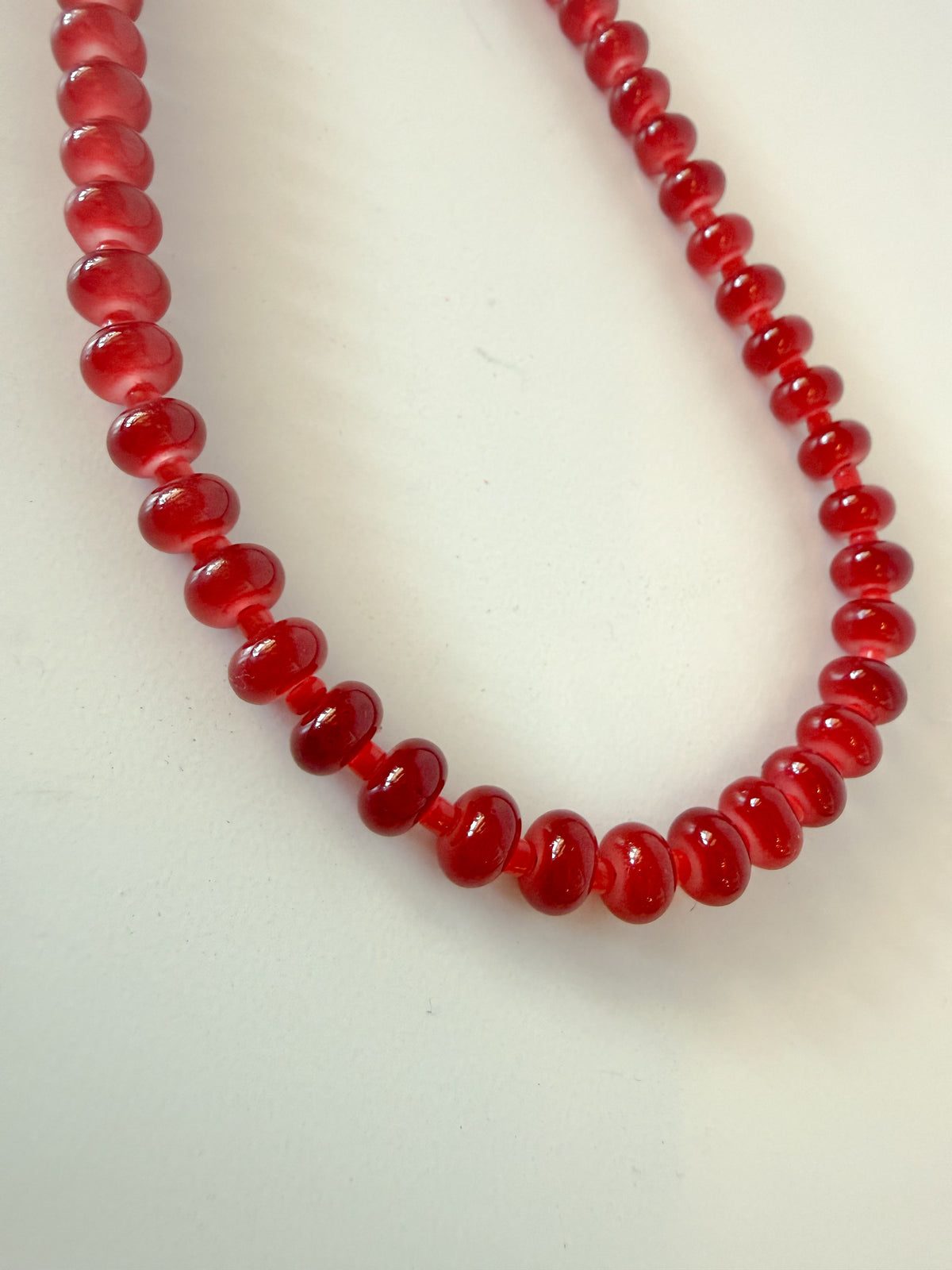 Handmade Glass Rondelle Beaded Necklace