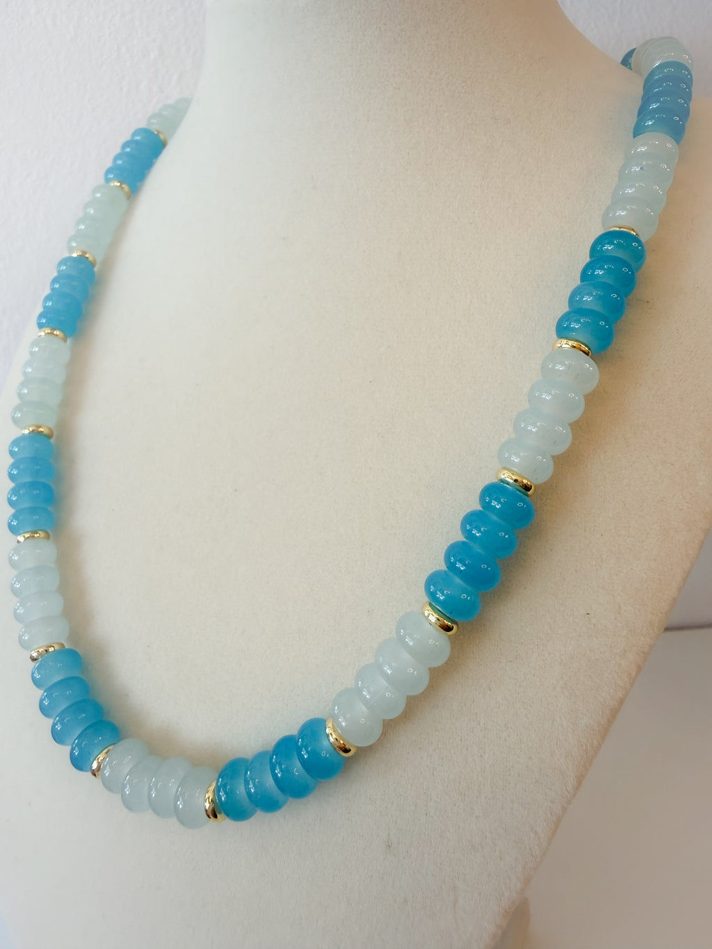 Handmade Glass Rondelle Beaded Necklace