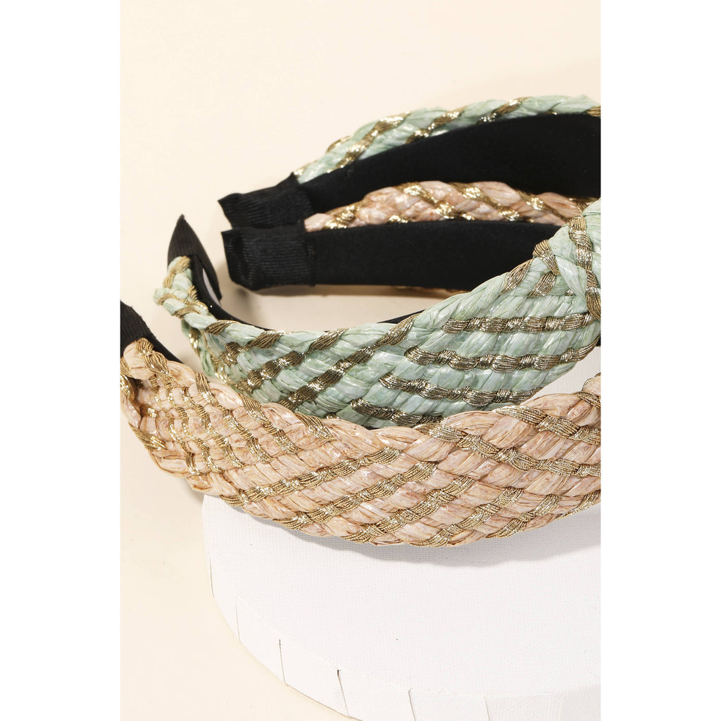 Striped Braided Twist Headband