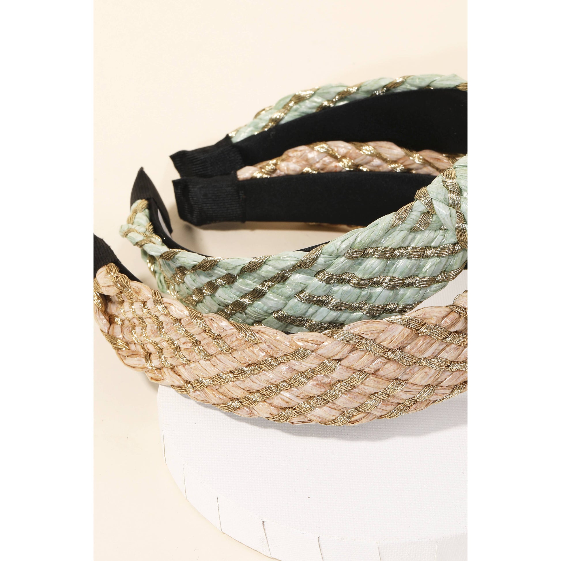 Striped Braided Twist Headband