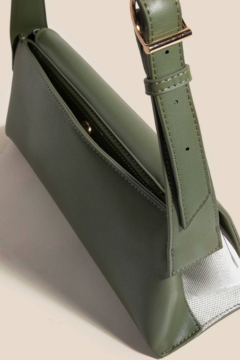 Modern 2 Tone Rectangular Hand Bag