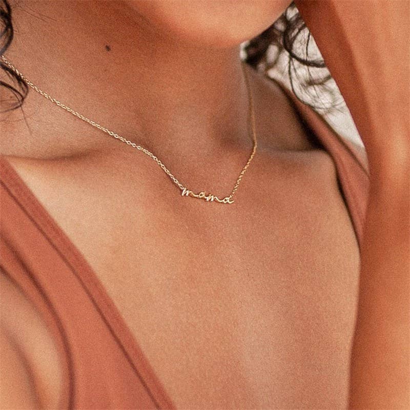 18K STAINLESS STEEL TARNISH FREE MAMA NECKLACE | 40NK9479