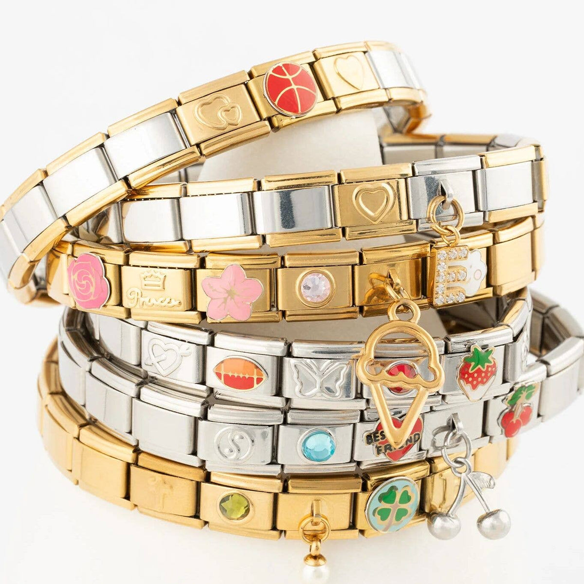 18K Gold PVD Stainless Steel Butterfly Italian Charm