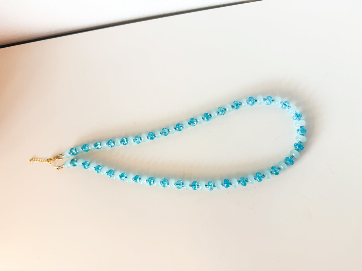 Handmade Glass Rondelle Beaded Necklace