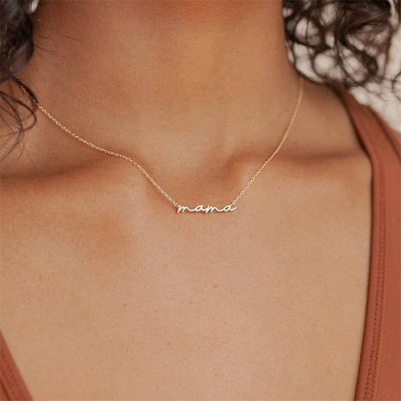 18K STAINLESS STEEL TARNISH FREE MAMA NECKLACE | 40NK9479
