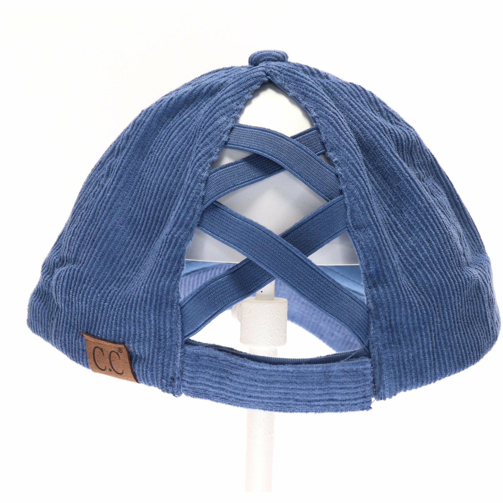Corduroy Criss Cross High Pony CC Ball Cap BT937