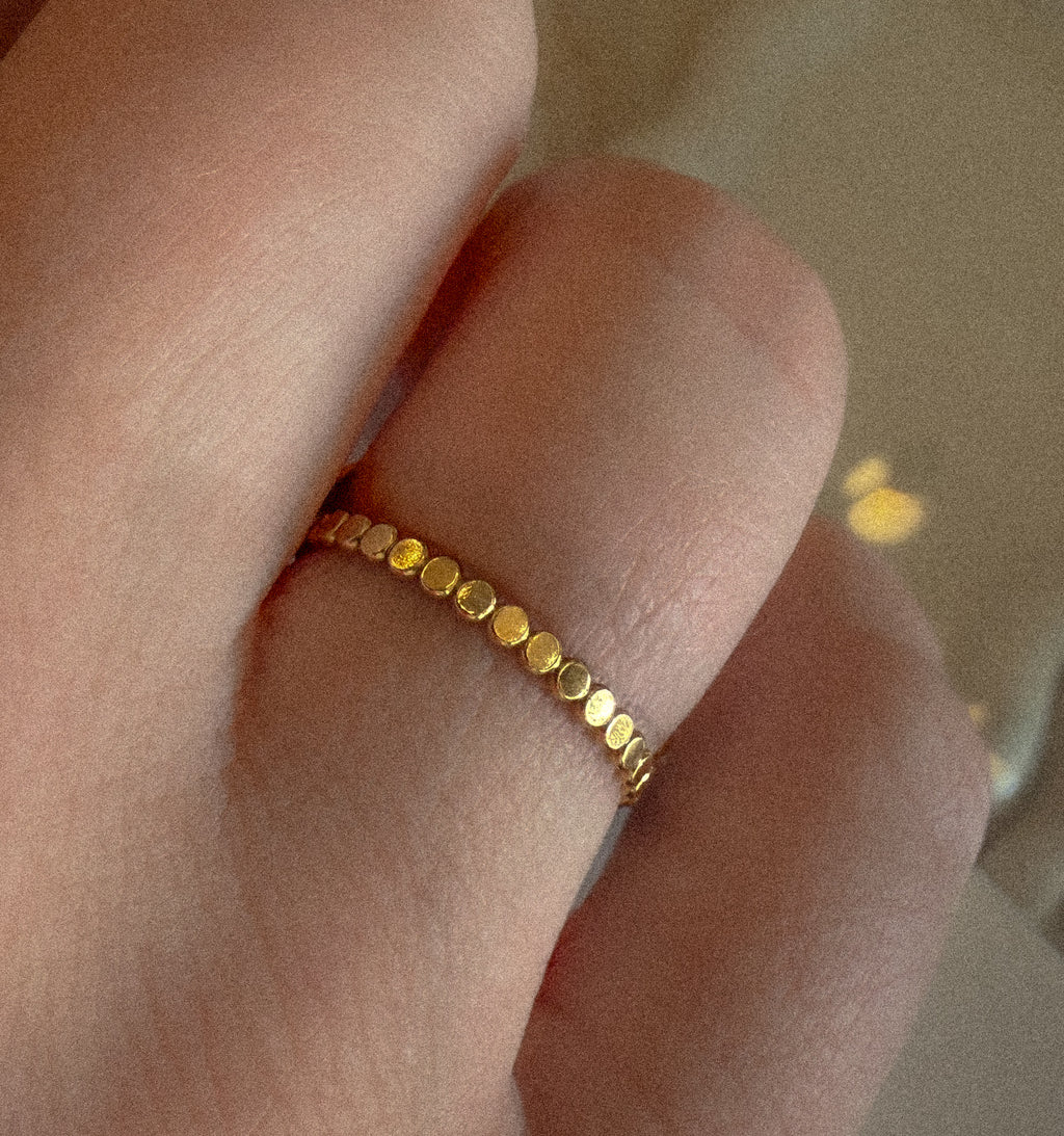 Beaded Flat Stacking Ring