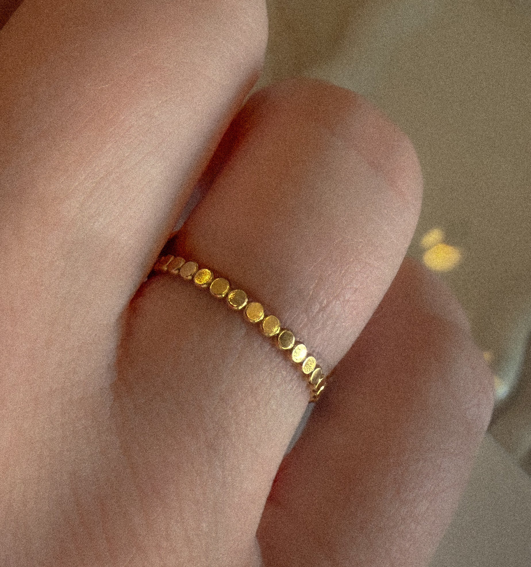 Beaded Flat Stacking Ring