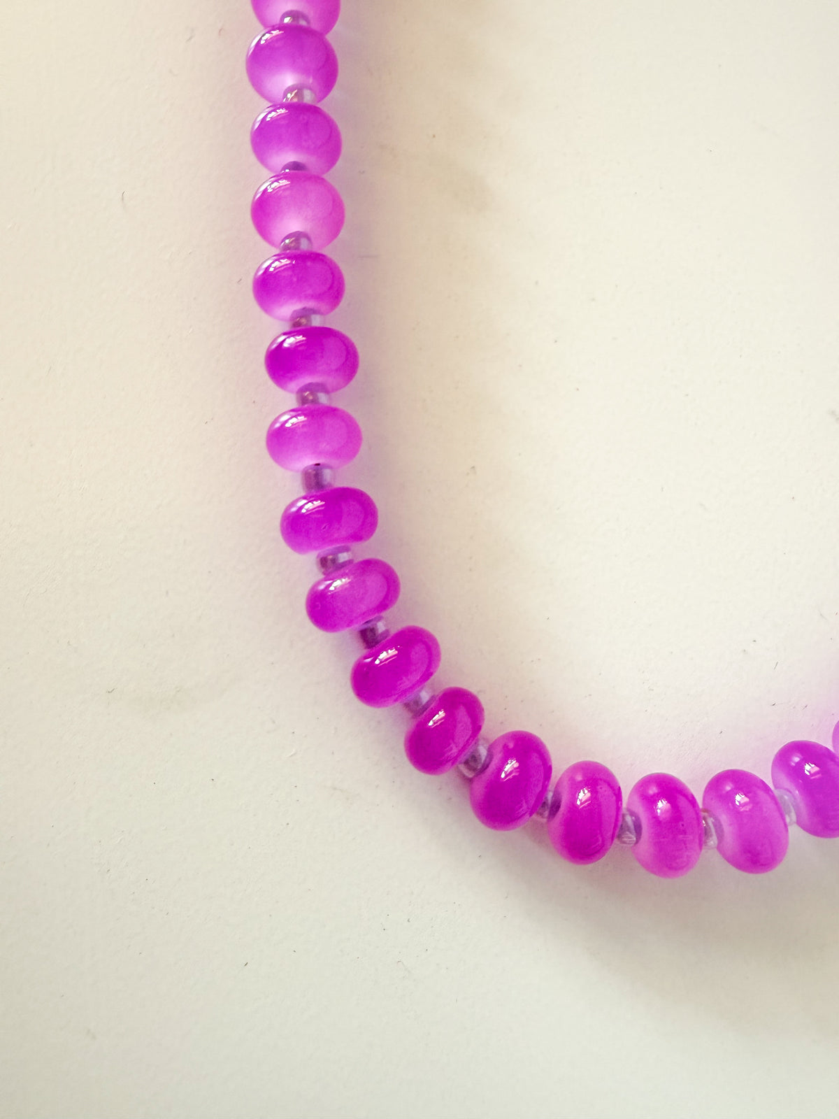 Handmade Glass Rondelle Beaded Necklace