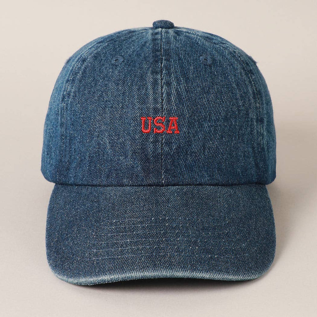 USA Embroidered Denim CottonUSA Embroidered Den Baseball Cap