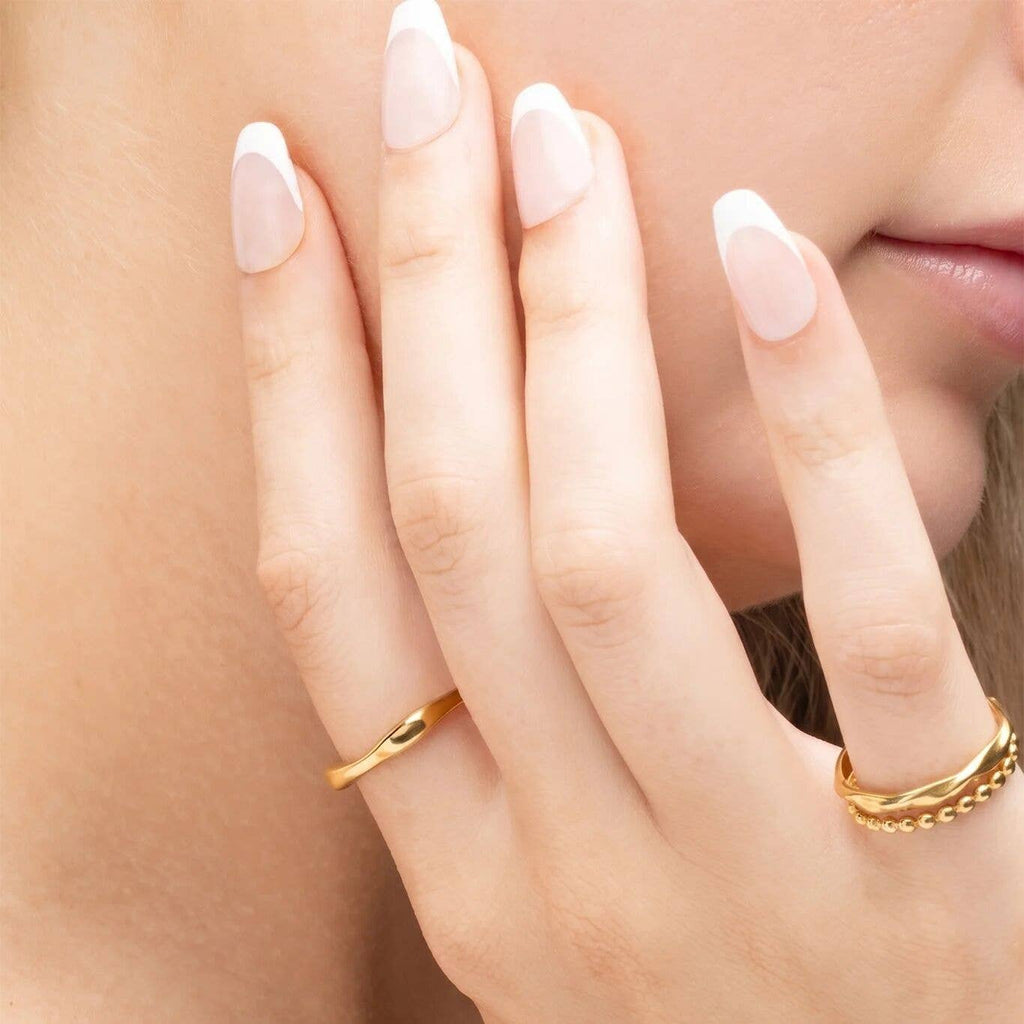 18K Gold PVD Stainless Steel Adjustable Simple Ring