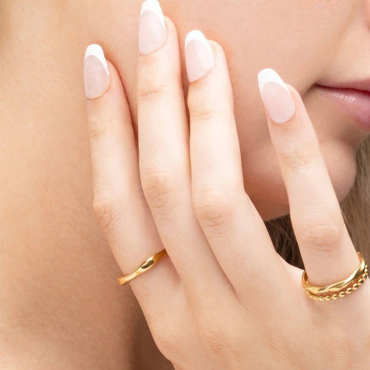 18K Gold PVD Stainless Steel Adjustable Simple Ring