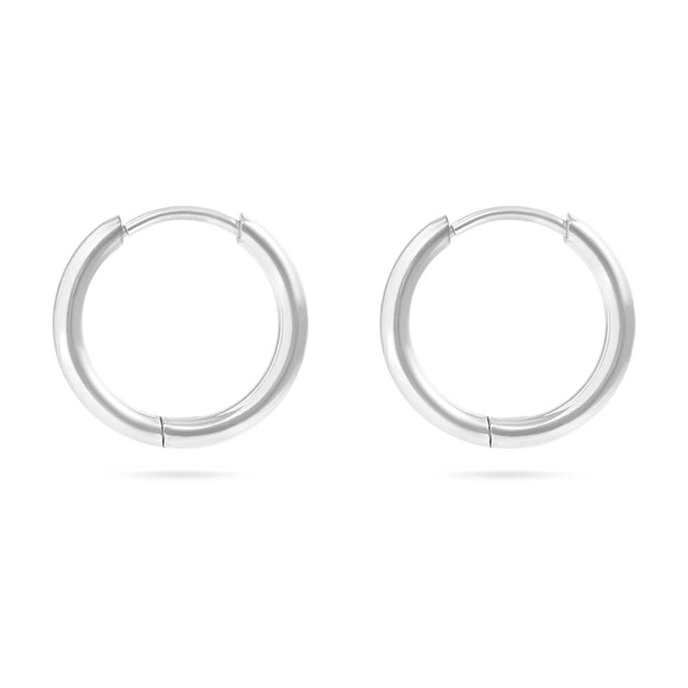 18K Gold PVD Stainless Steel Classic Hoop Huggie Earrings