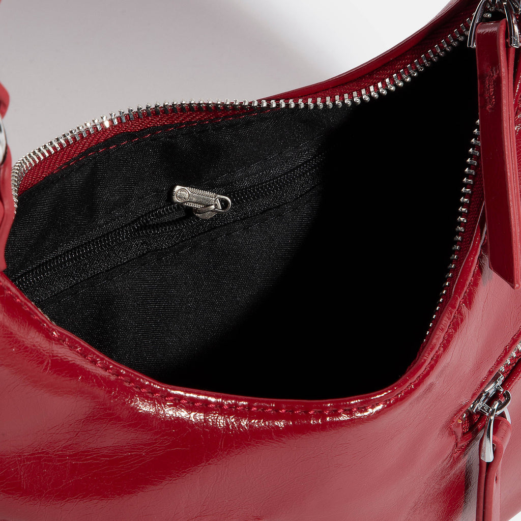 Large Buckle Triple Zipper Hand Bag