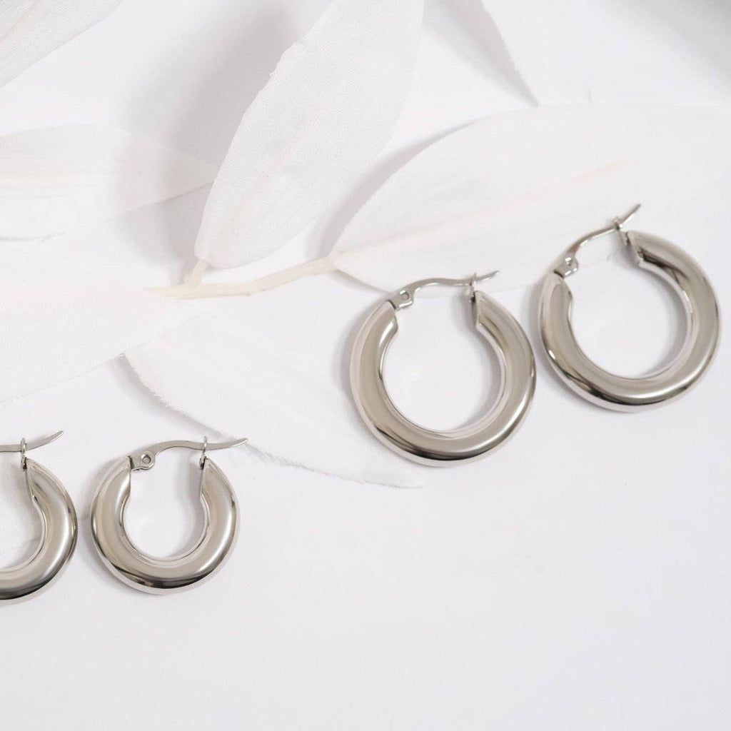 18K Gold PVD Stainless Steel Chunky Hoop Earring