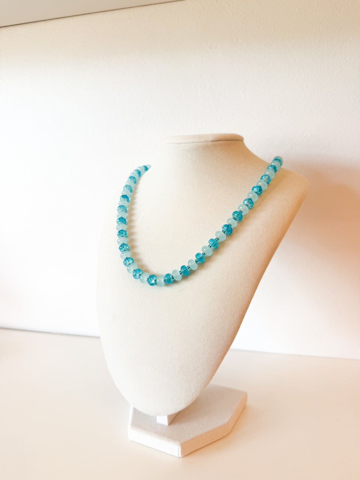 Handmade Glass Rondelle Beaded Necklace