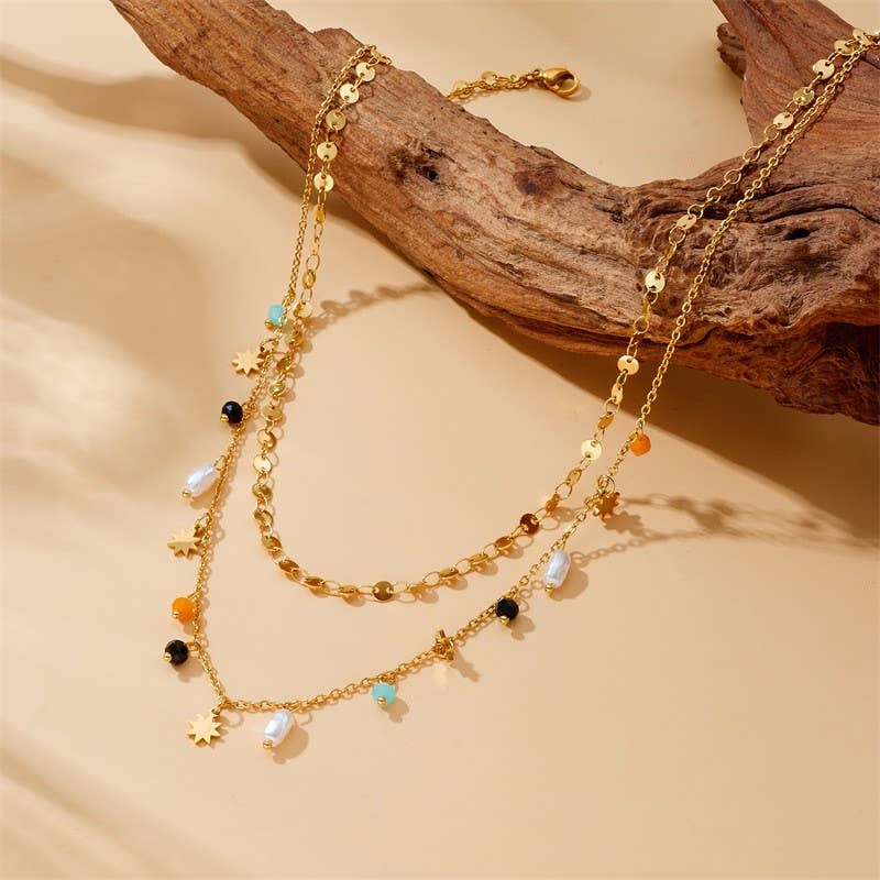 18K STAINLESS STEEL TARNISH FREE SEEDBEAD NECKLACE|40NK9422