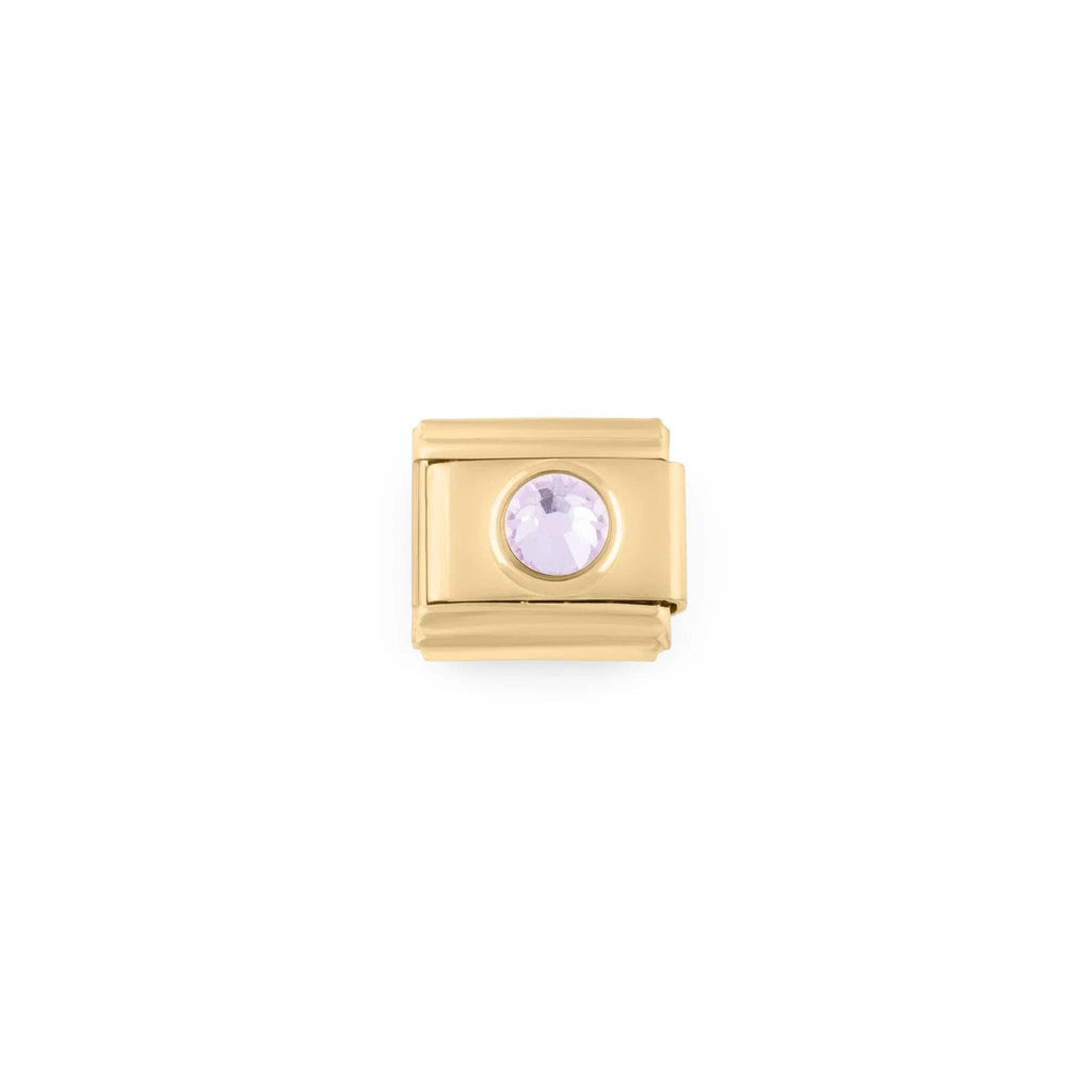 18K Gold PVD Stainless Steel Birthstone Italian Charm