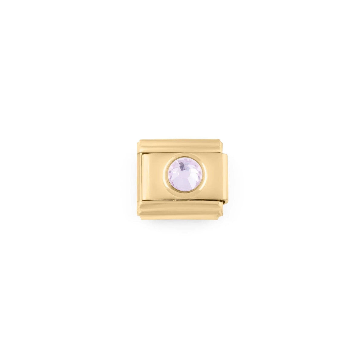 18K Gold PVD Stainless Steel Birthstone Italian Charm
