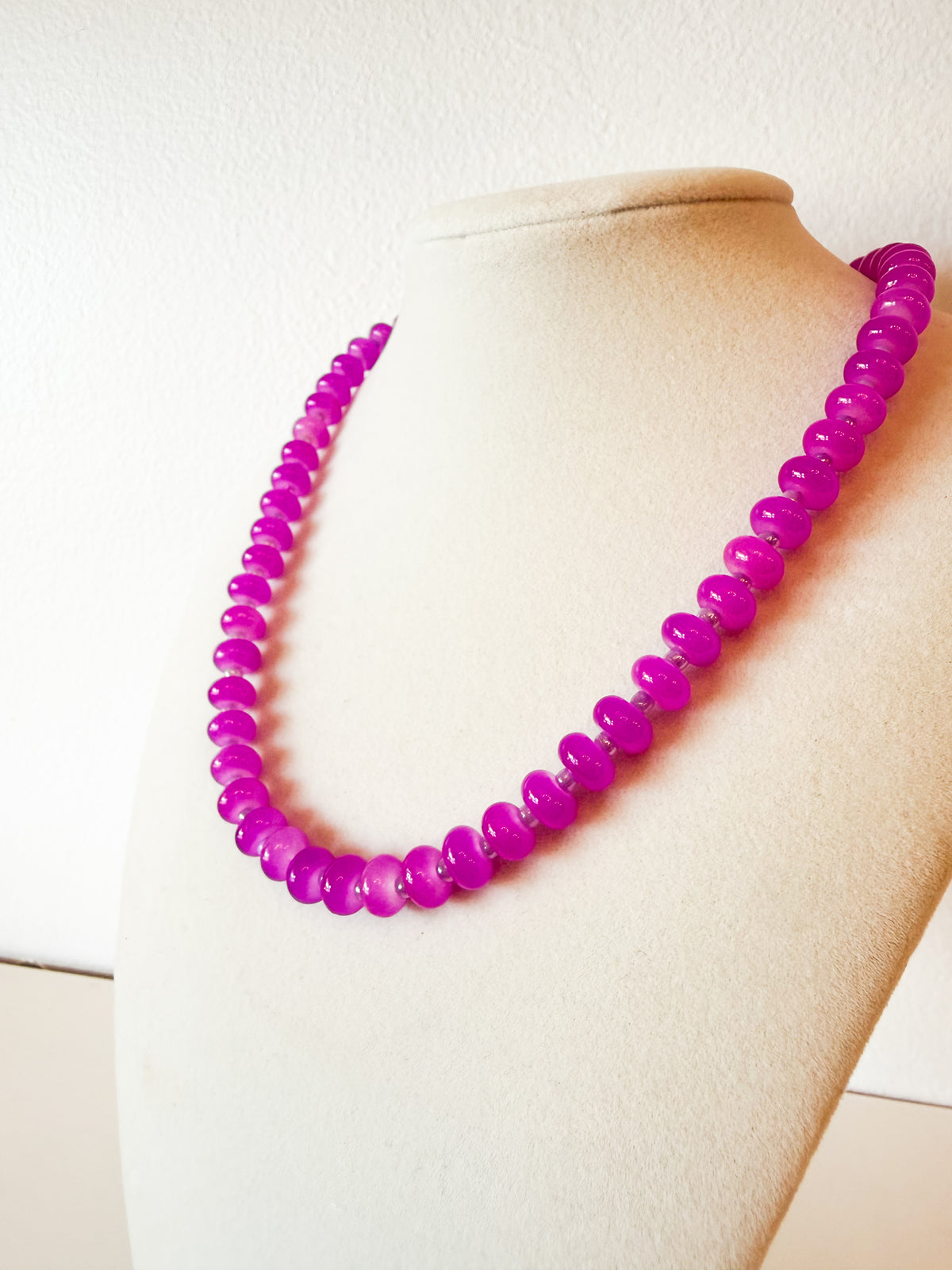 Handmade Glass Rondelle Beaded Necklace