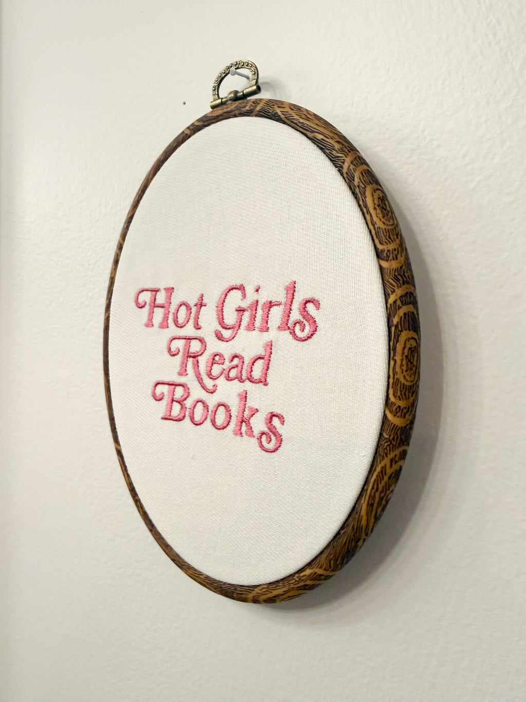 Hot Girls Read Books Handmade Embroidery Decor