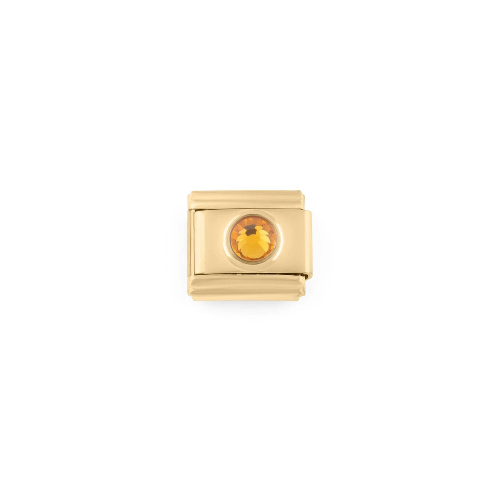 18K Gold PVD Stainless Steel Birthstone Italian Charm