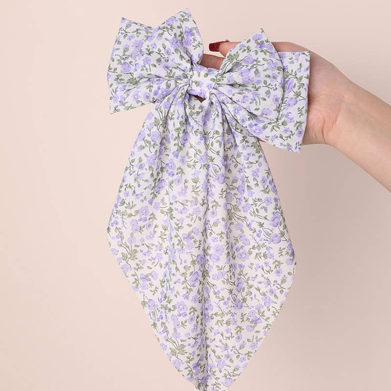 FLORAL BOW RIBBON HAIR CLIPS | 40H909