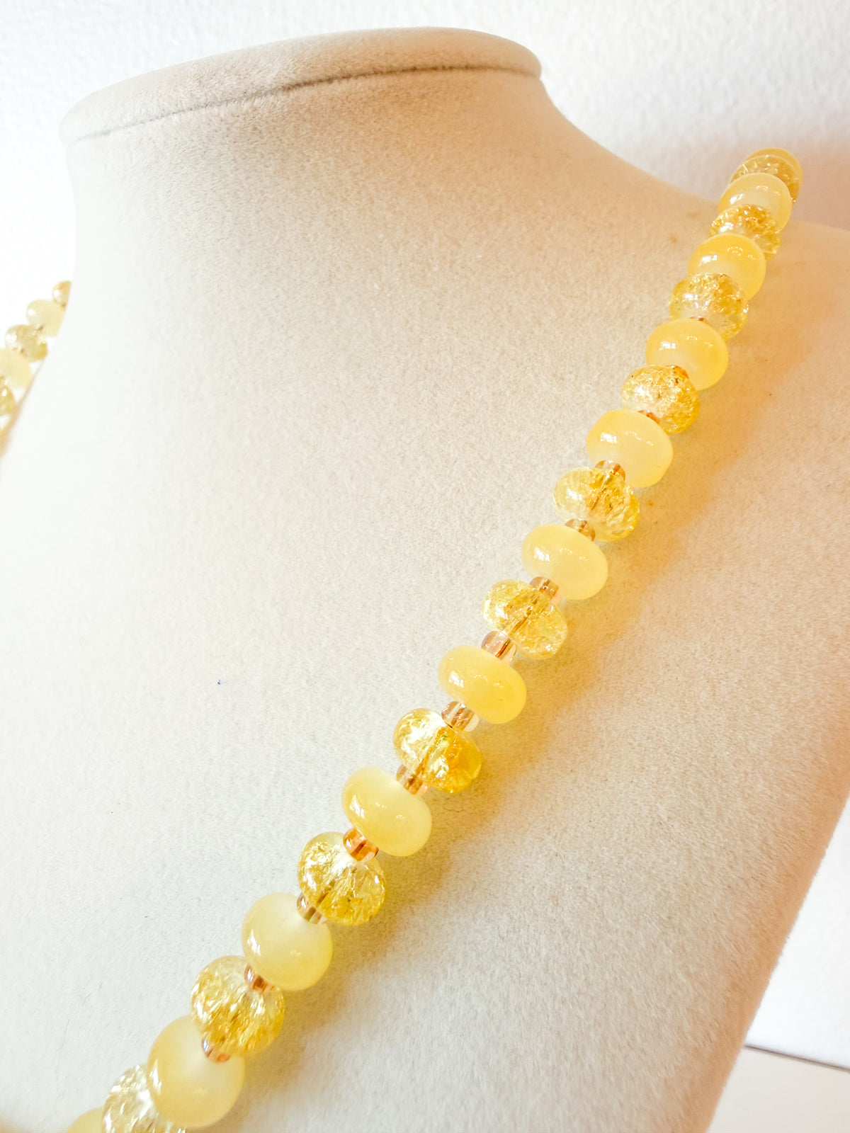 Handmade Glass Rondelle Beaded Necklace