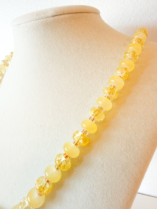 Handmade Glass Rondelle Beaded Necklace