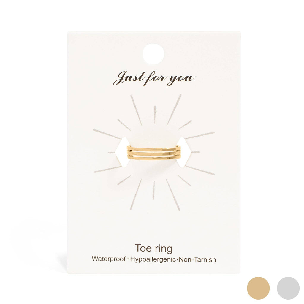 18K Gold PVD Stainless Steel Triple Toe Ring