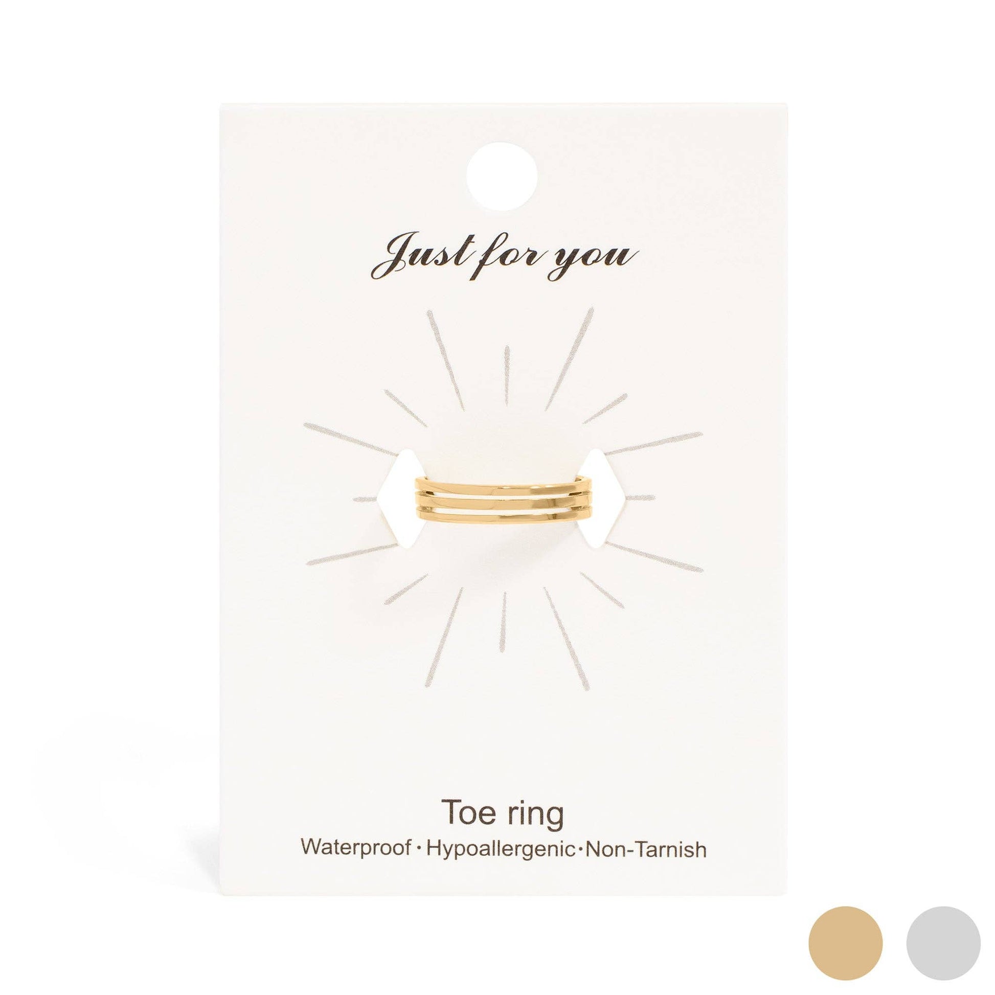 18K Gold PVD Stainless Steel Triple Toe Ring