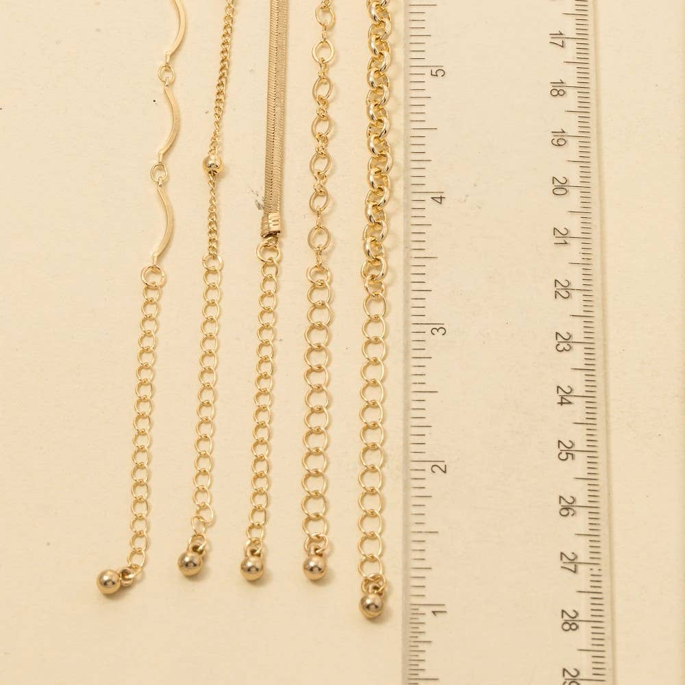 Assorted Metallic Chains Bracelet Set