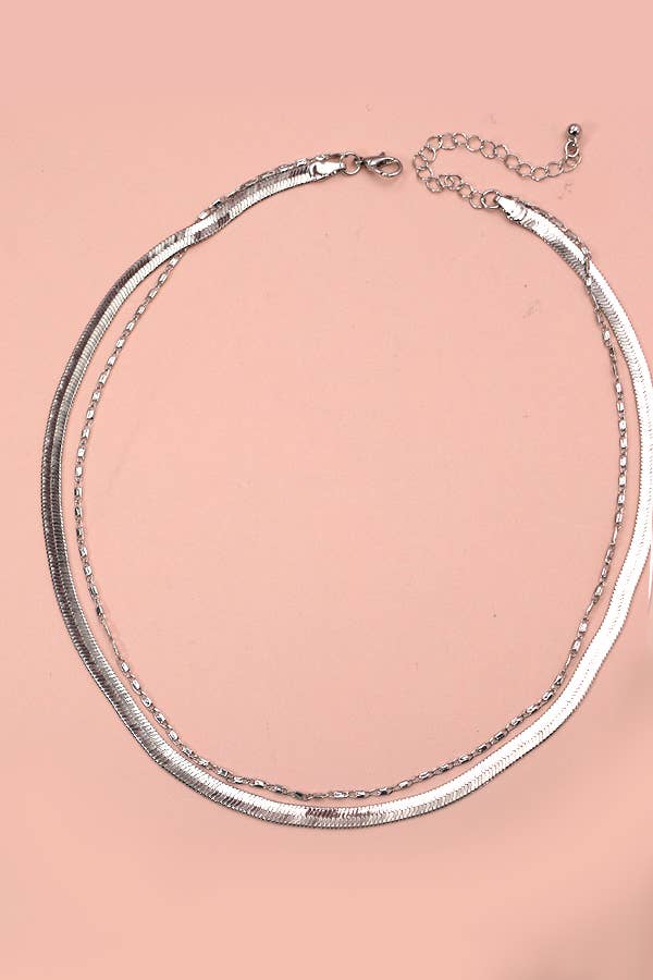 DOUBLE SNAKE AND LARGO CHAIN NECKLACE | 31N21203