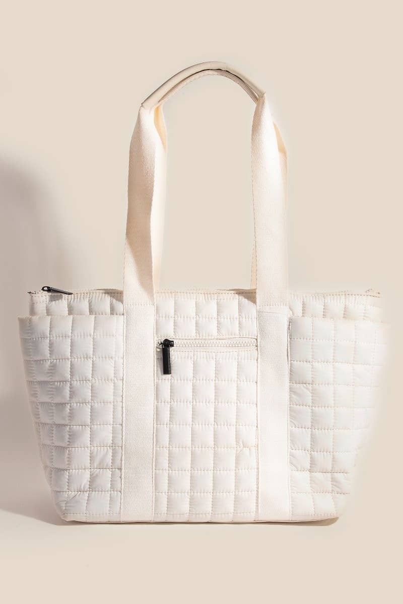 Quilted Nylon Tote Bag