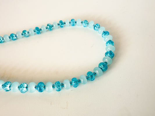 Handmade Glass Rondelle Beaded Necklace