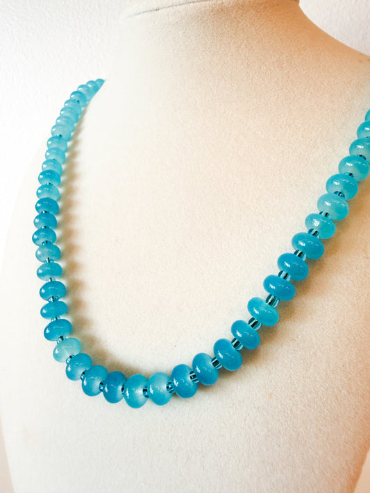 Handmade Glass Rondelle Beaded Necklace