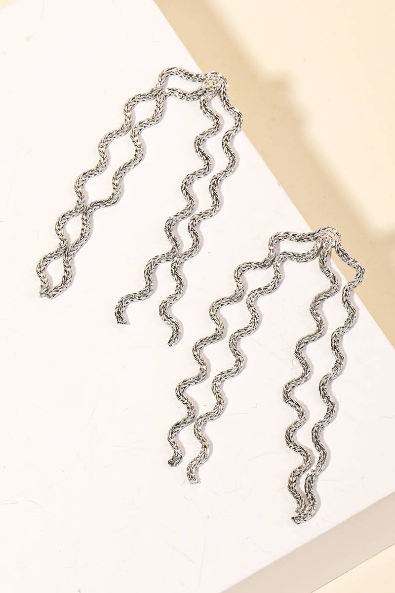 Wavy Chain Drop Earrings