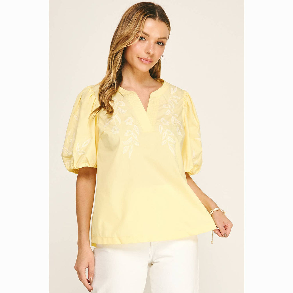 EMBROIDERED PEASANT BLOUSE